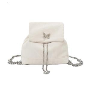 Ba lô cứng nhiều màu thanh lịch với ba lô du lịch Túi đeo vai bằng da PU Dây xích trang trí cho trường học và mua sắm