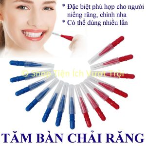 Tăm răng Inox bàn chải khe kẽ răng túi 10 cái vệ sinh làm sạch kẽ răng tiện lợi cho người đang niềng răng chỉnh nha - Shop Tiện Ích Vượt Trội