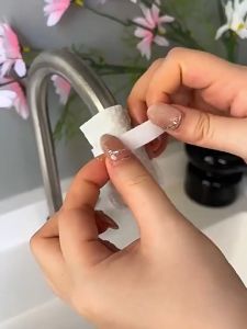 50Pcs Faucet Filter Cotton with T-strap Thickened Faucet Filter Anti-splash Universal Tap Water Filter Bag