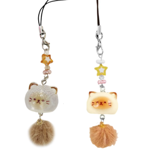 Cuddly Cat Phone Charm Accessory Cartoon Phone Lanyard Resin Phone Chain Strap Suitable for Kid Teens and Cat Lovers