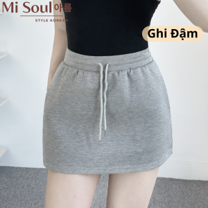 Chân Váy Umi Dáng A Ngắn Lưng Cao Phối Dây Rút Có Lót Trong BigSize MiSoul Chân Váy Ngắn Cạp Trơn Dây Rút Thể Thao 316