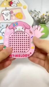 Cute Kuromi Keychain Double-Sided Beaded Maze Magnetic Drawing Board Mini Kids Toy Pendant