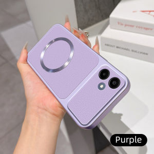 Casing for Samsung A06 5G SM-A066B/DS SM-A066B M06 M05 SM-M055F SM-M055F/DS SM-M066B SM-M066B/DS Matte leather case with charging magnetic ring anti drop and shockproof case