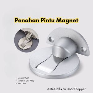 Penahan Pintu Magnet Anti-Collision BR142 Door Stopper Instalasi Perekat atau Baut