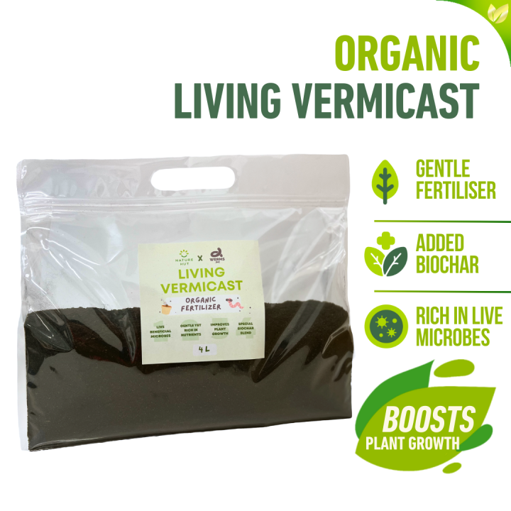 Organic Vermicompost (Enriched with Biochar) - Vermicast Nutrient-Rich ...