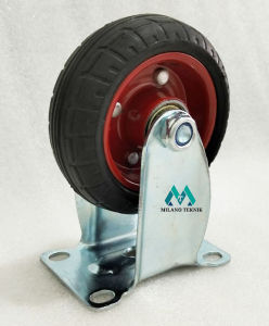 Roda 4 inchi Karet Kembang (Mati/Hidup/Rem)+Double Bearing Heavy Duty Troli Gerobak