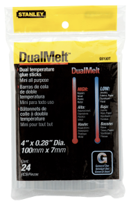 Stanley 15W GlueProTM Mini Hot Melt Glue Gun with 24 Glue Stick Combo Kit 69-GR10B GS10DT