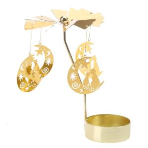 Creative Romantic Spinning Metal Holder Lovely Moon for Cat Rotary Holder for Christmas Halloween Deco