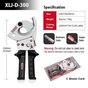 High quality Duty Ratchet Cable Cutter Cut Up To 500mm2 Ratcheting Wire Cut Hand Tool XLJ-D-300 XLJ-D-500