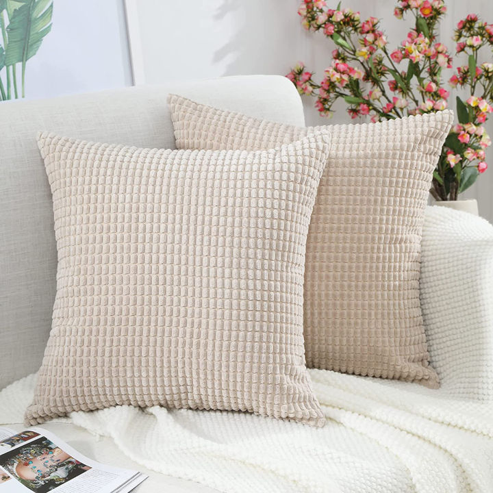 Thick Cotton Cushion Cover Nordic Soft Elastic Sofa Pillow Cover Super