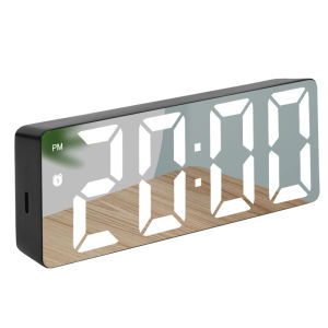 CLEAR DISPLAY 💥 2 In 1 LED Mirror Digital Alarm Clock Dual Power Modes Beside Desktop Clock Large Digit Table Clocks