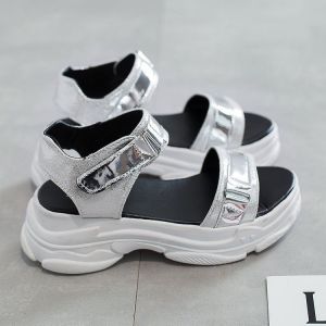 [Free Shipping] 2025 New Thick-Soled WomenS Sandals For Summer Fashionable Flat Platform Versatile Korean Style WomenS Sandals