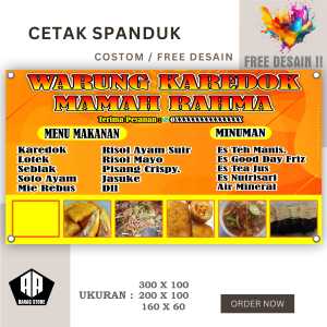Spanduk Banner WARUNG MAKAN WARUNG KAREDOK BISA REQUEST