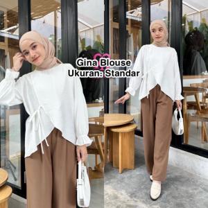 Gina Blouse Crinkle Atasan Wanita Terbaru Bisa Cod FREE Bros