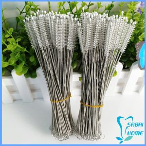 แปรงล้างหลอดดูด ไม่ทำให้เป็นรอย จุกนม ขนไนล่อน Stainless steel soft straw brush
