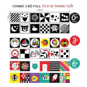 Thẻ Kích Thích Thị Giác Cho Trẻ Sơ Sinh Flash Card Kích Thích Thị Giác - Zíc Zắc Cho Bé 0-1 Tuổi Thẻ In 2 Mặt