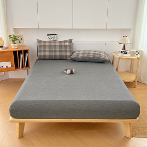 Dansunreve ผ้าปูที่นอน 5 ฟุต 6 ฟุต สีเรียบ ผ้าฝ้าย 100% ผ้าฝ้ายนุ่ ระบายอากาศ 800TC รัดมุม360° bedsheet สีฟ้า/สีชมพู/สีเขียว/สีเทา/สีเหลือง