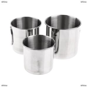 [COD] shiou 1Pc Stainless Steel Folding Handle Cup Portable Carabiner Cup Outdoor Camping Cups for Home Outdoor Camping Accessories