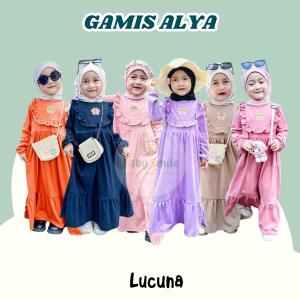 Gamis Anak Alya Lucuna Mix Warna Size 1 sampai 5 Tahun
