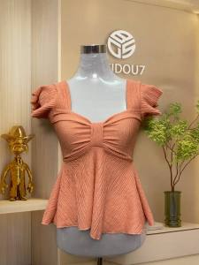 2455 - Elegant Crepe Twist Top (Small-Meduim) Casual Plain dress sandal Basic Chic Womenswear Comfortable Day Soft