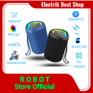 ROBOT Bluetooth Speaker RB120 Bluetooth 5.3 RGB Waterproof IPX4 1200mAH Portable Wireless