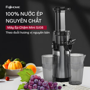 Máy ép chậm trái cây rau củ mini FUJIHOME SJ08 công suất 130W 2 lưới lọc kép Inox đảo chiều bảo chống kẹt quá nhiệt