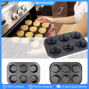6/12 Holes Cupcake Muffin Molder Pan 3oz Cup Molder Non-Stick Carbon Steel Oven Safe Bakeware Baking Tray Pan