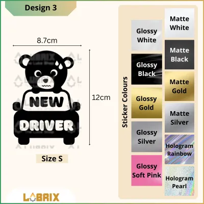 LUBRIX New Driver Car Sticker Car Funny Sticker Stiker Kereta Vinyl Sticker Oracal Waterproof Car Window Decal