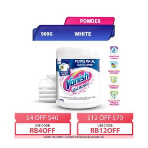 Vanish Stain Remover Crystal White Oxi Action Detergent Powder 900G