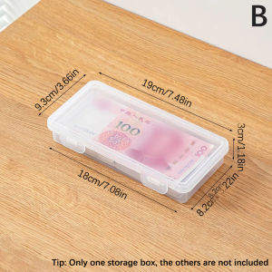 [Eqrbtl] Portable Storage Box Paper Money Album Currency Case Storage Collection Boxes Holder Transparent Plastic Case