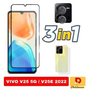 PROMO PAKET 3 IN 1 Tempered Glass VIVO Y17S 2023 / VIVO V25 5G / VIVO V25E 2022 Anti Gores Kaca Screen Protector