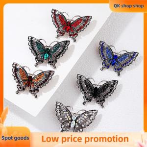 ✨QK shop✨ Vintage Rhinestone Crystal Hollowed Out Butterfly Brooches for Women Coat Garments Jewelry Party Ornaments