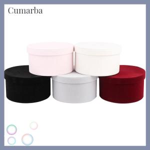 [Cumarba] 1PC Round Flannelette Flower Boxes Florist Gift Party Packaging Box Decoration