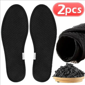 2Pairs Bamboo Charcoal Insole Deodorant Breathable Foot Insert Pads Running Sports Sweat Absorbing Insole
