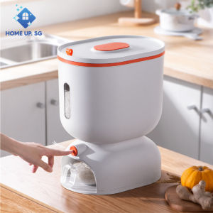 [SG]Press Rice Container 5kg 10kg Insect-Proof Moisture-Proof Sealed Rice Storage Container Dispenser Bucket Box Kitchen Food Storage Holder Kitchen Collection Rice Cylinder Storage Rice Box