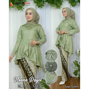 Setelan kebaya blouse moana payet - kebaya modern - motif bunga cantik dan elegan - bahan tulle bordir dan saten kombinasi payet - outfit kekinian - model kebaya terlaris - pakaian kondangan akad nikah wisuda baju pagar ayu pesta