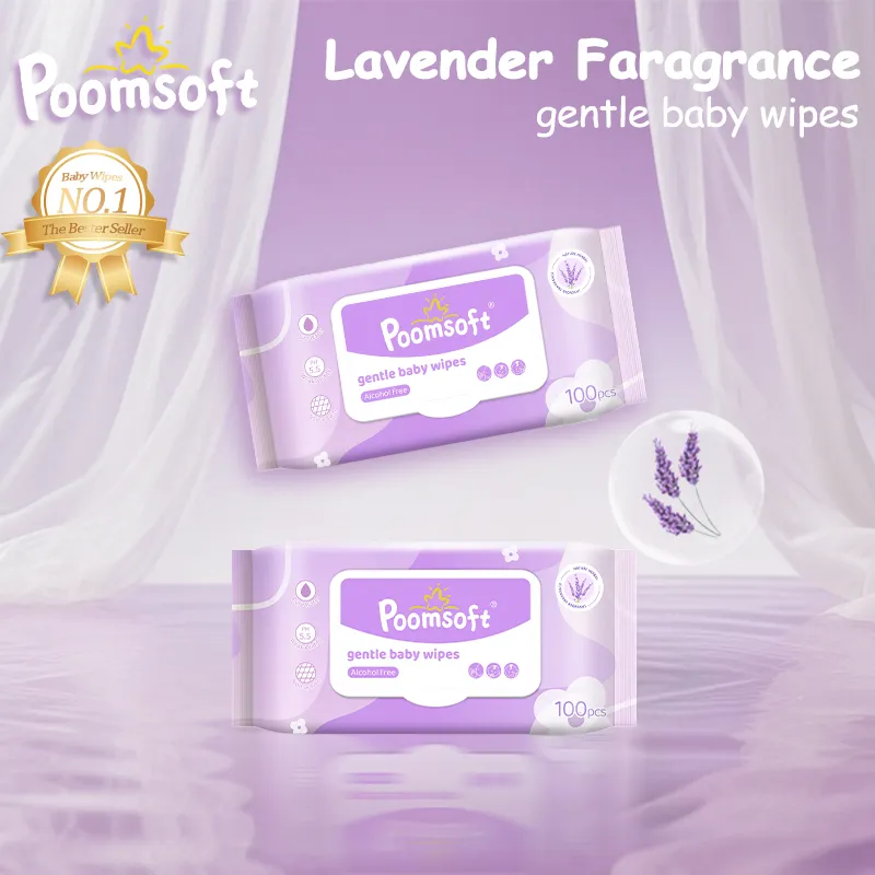 Poomsoft Packs x 100 Sheet Purple Lavender Scented Alcohol-Free
