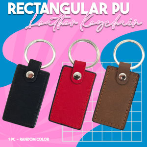 Easyprint  1pc RECTANGULAR PU LEATHER KEYCHAIN (Random Color)