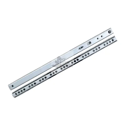 17mm Wide Two Section Ultra Narrow Mini Retractable Steel Drawer Slide Pull Rail Guide with Ball Bearings [1 Pair]