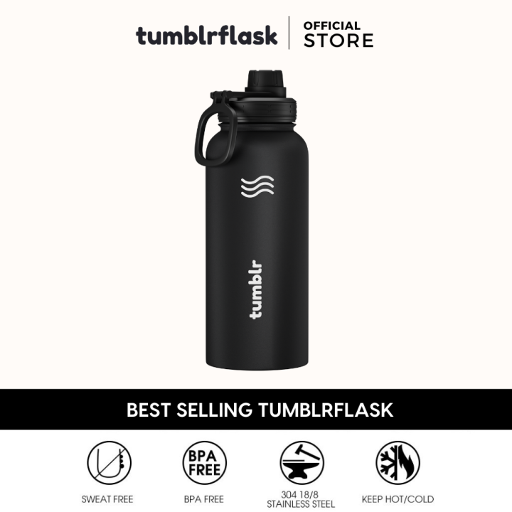 Jet Black Tumblrflask Vacuum Flask Double Wall Insulated
