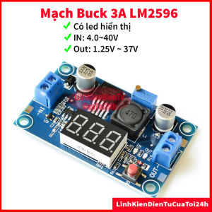 [RẺ VÔ ĐỊCH] Mạch hạ áp Buck DC-DC LM2596 3A ( Vào 4-35VDC Ra 1-30VDC ) Có Led hiển thị điện áp