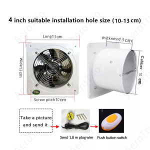 7-Leaves Exhaust Fan 4/6/7/8/10/12 Inch Household Oil Fume Exhaust Fan Kitchen/Room Ventilation Fan