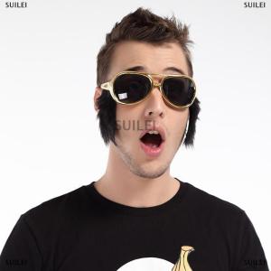 [COD] SUILEI Novelty Sunglasses Funny Beard Glasses 70s Disco Costume Presley Props Funny Glasses With Party Favor