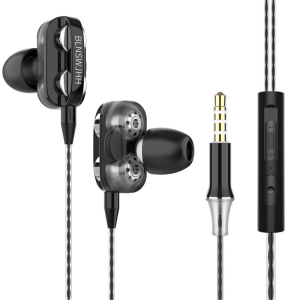 【Local Delivery】 Gaming Sports 3.5mm Wired Earphones with Mic Low Latency In-Ear Headphones Heavy Bass Stereo Noise Reduction Earbuds for i-Phone Samsung Android