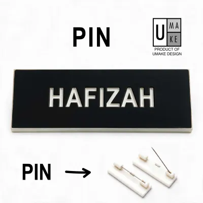 Custom Nametag Pin for Teachers/Office Workers/Students malaysia with Epoxy Logo Engraving. 7.5cm x 2.5cm 7.5cm x 2cm 6.3cm x 1.6cm. White and Metal Options.