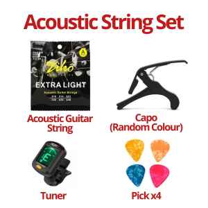 65pcs Guitar Accessories Set Acoustic Electric Guitar String Picks Capo Tuner Cutter Maintenance Kit