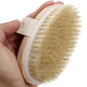 Wooden Soft Natural Bristle Brush Bath Shower SPA Body Brush Massager Spot without Handle