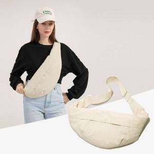 G5Q1 Japanese Style Women Chest Bag Zipper Fanny Pack Nylon Crossbody Bag Simple Multifunctional Sports Shoulder Bag Men/women