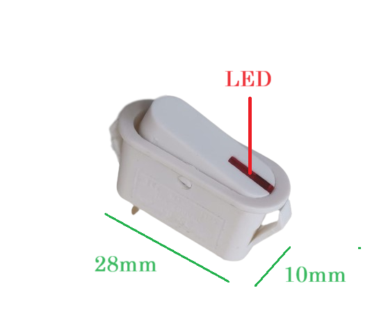 Rocker Switch Saklar Oval Putih 3kaki 16A 250v AC On Off with LED ...