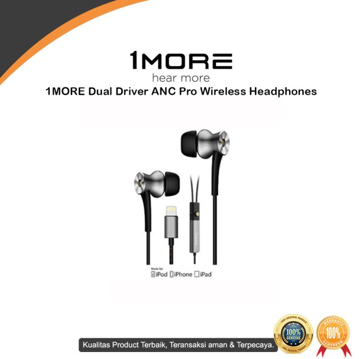 Headset 1MORE Dual Driver ANC Pro Wireless Headphones Garansi